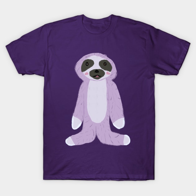 Purple Cute Sloth T-Shirt by LozzieElizaDesigns